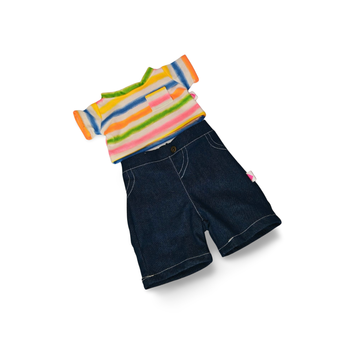 Set Caramelo a Rayas con Shorts de Mezclilla